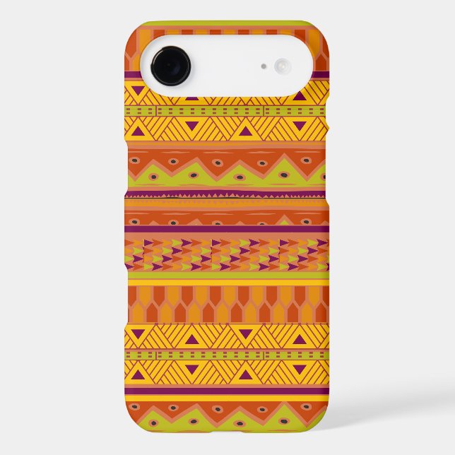 Orange Green Abstract Aztec Tribal Print Pattern Case-Mate iPhone Case (Back)