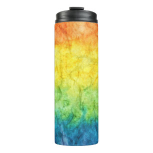 Orange green and blue abstract painting thermal tumbler