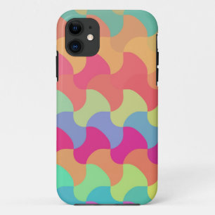 Orange, green and pink cubism wave seamless Case-Mate iPhone case