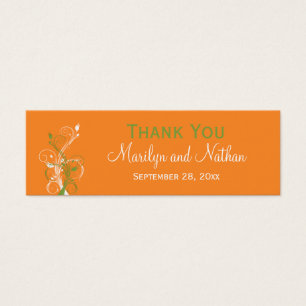 Orange, Green, and White Floral Favour Tag