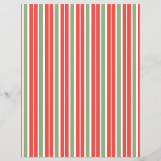 Orange, Green and White Striped Scrapbook Paper
