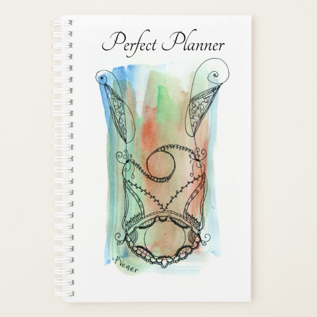 Orange Green Blue Fantasy Necklace Planner (Front)
