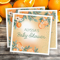 Orange Green Boy Girl Citrus Fruit Baby Shower 