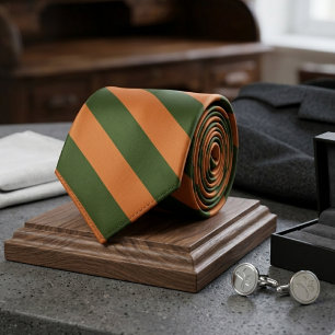 Orange Green Combination Tie
