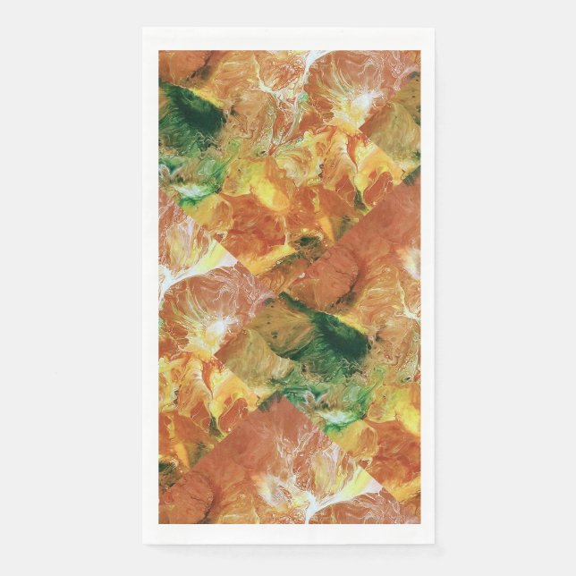 Orange & Green Floral Napkin (Front)