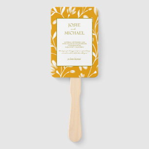  Orange Green Floral Wedding Hand Fan