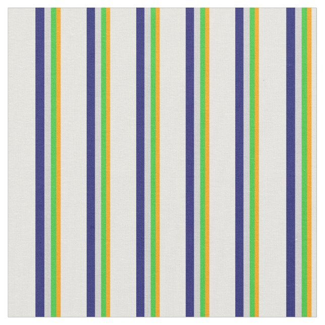 Orange, Green, Grey, Midnight Blue, Mint Cream Fabric (Close Up)