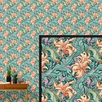 Orange Green Mauve Art Nouveau