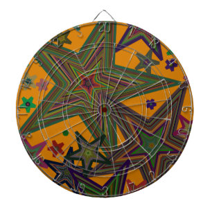Orange Green Party Stars Dartboard