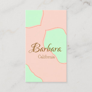 Orange green pastel boho add name place rustic ele business card