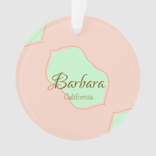 Orange green pastel boho add name place rustic ele ornament
