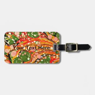 Orange/Green/Pink Marble Swirl Personalised Tags
