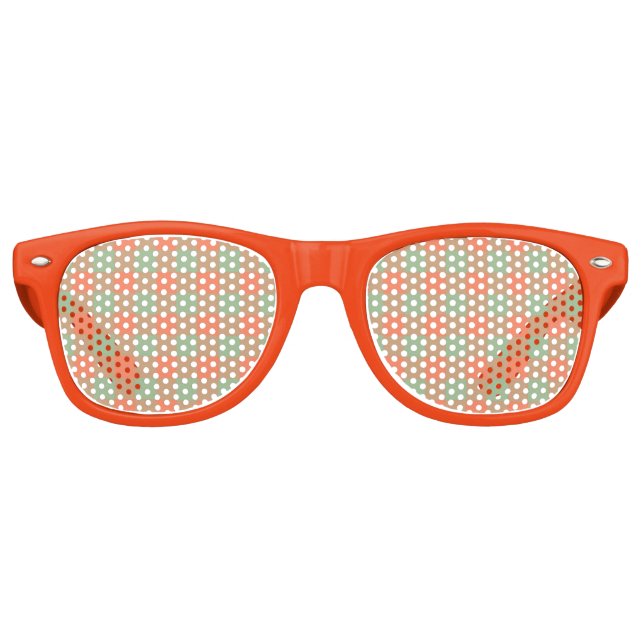 Orange Green Plaid Seamless Pattern Retro Sunglasses (Front)