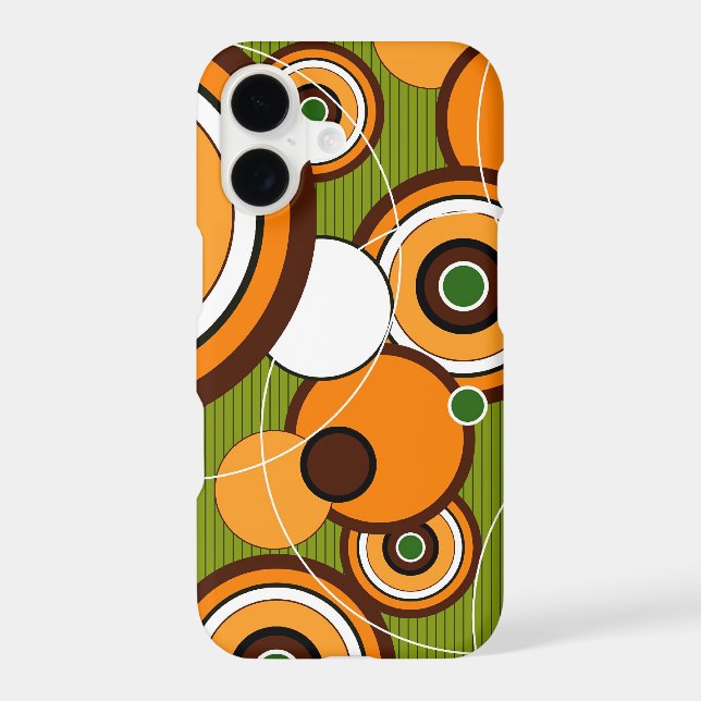 Orange Green Retro 70's Mod Funky Abstract Circle (Back)