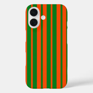 Orange Green Stylish Stripes Pattern Design  iPhone 16 Case