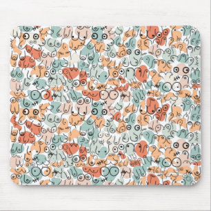 orange green woman fun gift mouse pad
