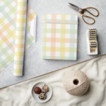 Orange Green Yellow Blue Gingham Pattern
