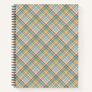 ORANGE GREEN YELLOW RETRO PATTERNS NOTEBOOK