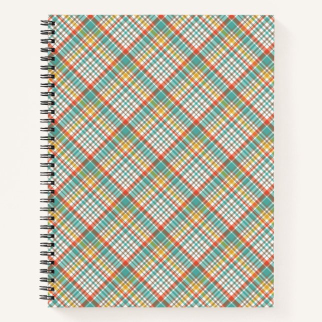 ORANGE GREEN YELLOW RETRO PATTERNS NOTEBOOK (Front)