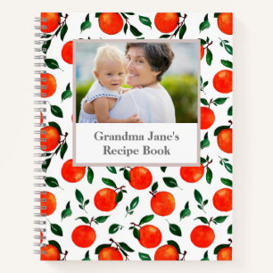 Orange Greenery Photo Cookbook Grandma Recipe Book