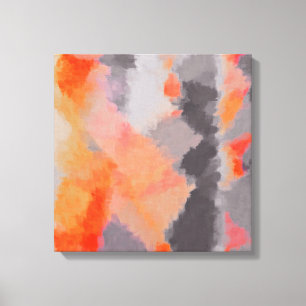 Orange Grey Abstract Canvas Print