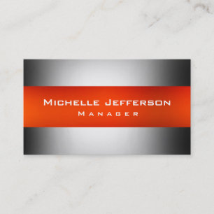 Orange Grey Creative Manager Business Card