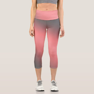 Orange grey Gradient Ombre Capri Leggings