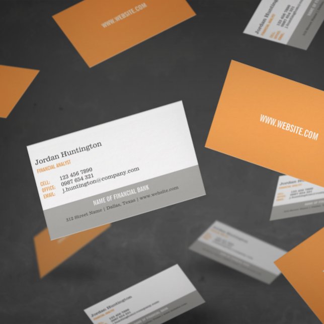 Orange & Grey Minimal Business Card (Creator Uploaded)