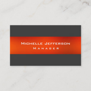 Orange Grey Modern Manager Business Card