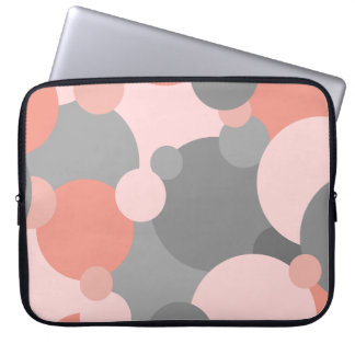Orange-grey molecules laptop cases