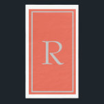 Orange Grey Monogram Initials Custom Name Colourfu Napkin<br><div class="desc">Designed with text template for monogrammed initial which you can customise!</div>
