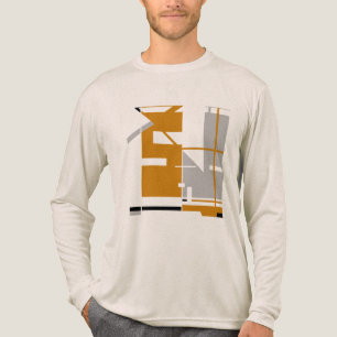 Orange Grey on Purple Geometric Abstract Design Tri-Blend Shirt