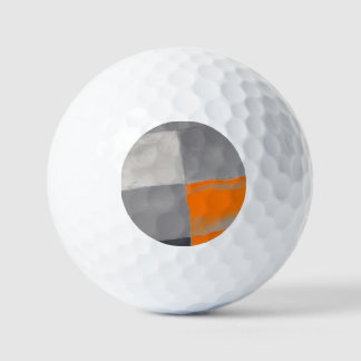 Orange Grey Plaid Chequered Golf Balls