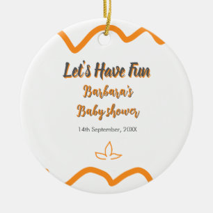 Orange grey retro spanish baby shower boho modern ceramic tree decoration