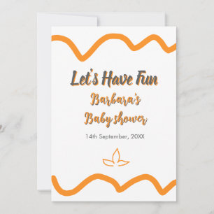 Orange grey retro spanish baby shower boho modern  invitation