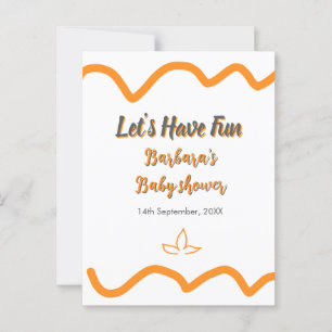 Orange grey retro spanish baby shower boho modern  postcard