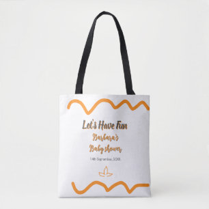 Orange grey retro spanish baby shower boho modern  tote bag