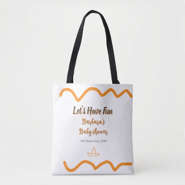 Orange grey retro spanish baby shower boho modern  tote bag (Front)