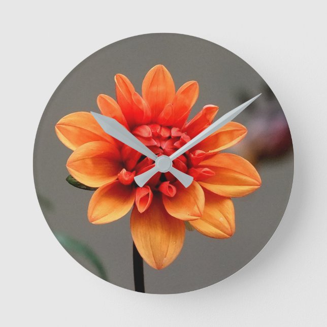 Orange & Grey Round Clock (Front)