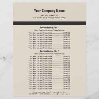 Orange Grey Simple Border Price List 2 Flyer