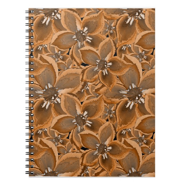 Orange, grey watercolor flowers. notebook (Front)