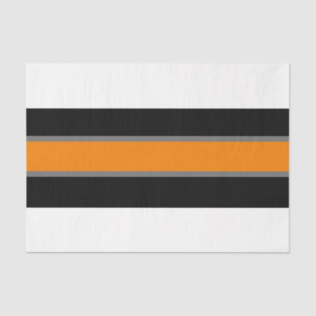 Orange/Grey/White Stripe 18lb Tissue Paper (Front)