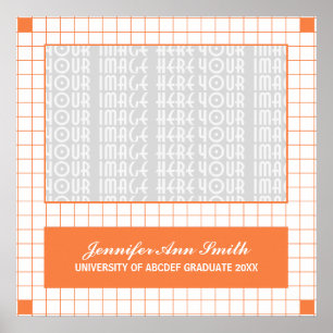 Orange Grid Photo Poster