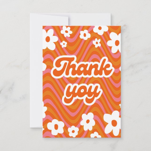 Orange groovy thank you card (Front)