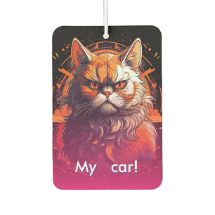 Orange Grumpy Cat Car Air Freshener