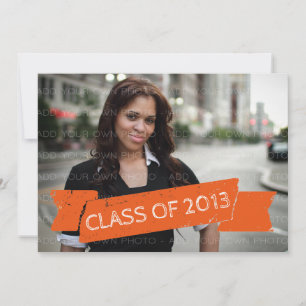 Orange Grunge Banner 2013 Grad Invitation
