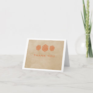 Orange Grunge D20 Dice Gamer Thank You Card