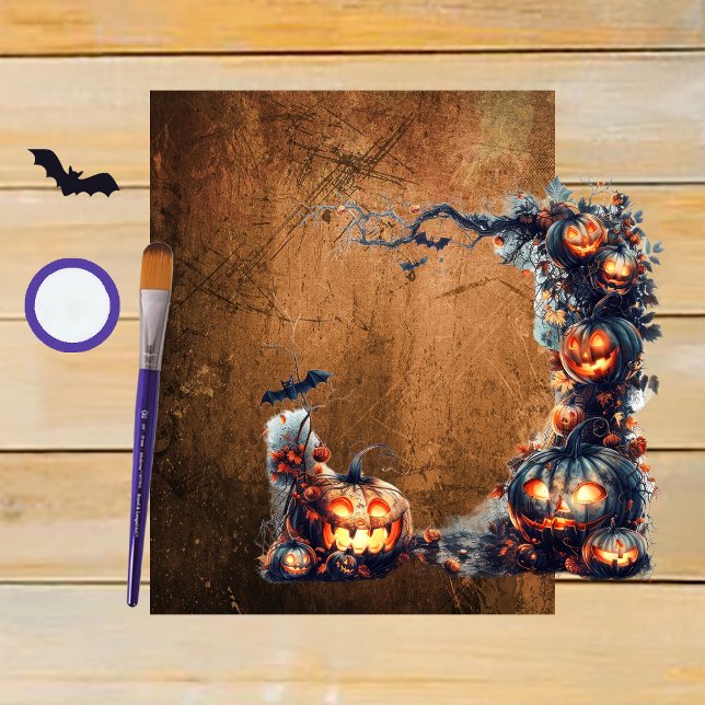 Orange Grunge Halloween Scrapbook Paper (Creator Uploaded)