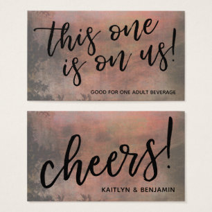 Orange Grunge Typography Casual Drink Tickets