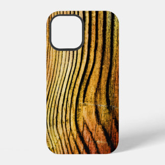 Orange Grunge Wood Grain iPhone 12 Case